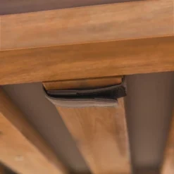 Galia 2pc Square Leg Acacia Wood Chair And Ottoman With Cushions - Brown - Saracina Home -Saracina Home Deals Store GUEST e0498508 3588 42e3 a60d dcaac42702f2