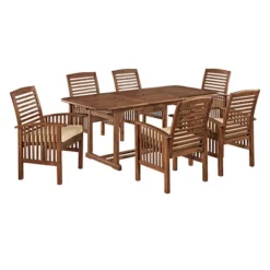 7pc Acacia Wood Patio Dining Set With Cushions - Saracina Home -Saracina Home Deals Store GUEST e337eac1 6660 4fee 8206 29a97ef71e04
