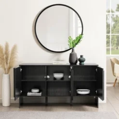Modern Staggered Vertical Accent 3 Door Sideboard - Saracina Home -Saracina Home Deals Store GUEST e7187c1a 9ce1 41e7 afaa f88ba84facf9
