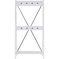 Saracina Home Deals Store 15 68" Solid Wood X Back Angled Hall Tree White Wash - Saracina Home