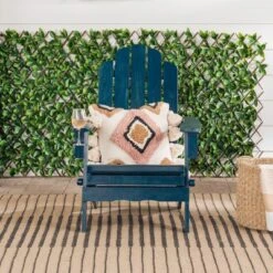 Genovia Transitional Acacia Wood Outdoor Adirondack Chair With Wine Holder - Saracina Home -Saracina Home Deals Store GUEST e7d6dbd2 1ef7 44e5 9f1f 7344226c866b