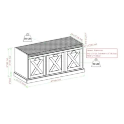 Farmhouse 40" 3 Drawer Storage Bench With Cushion - Saracina Home -Saracina Home Deals Store GUEST e9839c4d 91d9 42d6 8687 e6e846845d9d