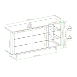 Shing Modern Striped Door 60" Sideboard With Glass Shelves Dark Walnut - Saracina Home -Saracina Home Deals Store GUEST e9b1d9ab 09fe 45fd 9f24 82ba993076eb