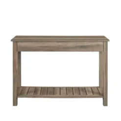 June Rustic Farmhouse Entry Table With Lower Shelf Gray Wash - Saracina Home -Saracina Home Deals Store GUEST e9d21697 f64b 4f66 9745 32bd2fd07247