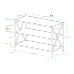 25.62" X Frame Metal And Wood Media Bookshelf - Saracina Home -Saracina Home Deals Store GUEST ecd624a7 487c 4307 a775 37bc46fb3460