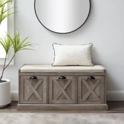 Farmhouse 40" 3 Drawer Storage Bench With Cushion - Saracina Home -Saracina Home Deals Store GUEST ed8704e6 f024 4e62 a784 df82d9c1ca48