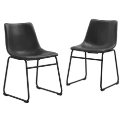 Set Of 2 Laslo Modern Upholstered Faux Leather Dining Chairs - Saracina Home -Saracina Home Deals Store GUEST f09ca4a2 22b8 4c1e 90a5 214c5268ba1a