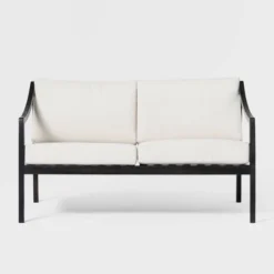 Saracina Home Mid-Century Modern Slatted Acacia Outdoor Bench With Cushions -Saracina Home Deals Store GUEST f159d085 5aa2 453a a258 0e99b25d8120