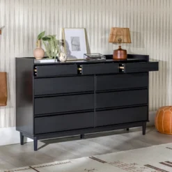 New Release 11 Mid-Century Modern Solid Wood 9 Drawer Horizontal Dresser - Saracina Home