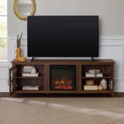 Tasi Transitional Farmhouse Glass Window Pane Door With Electric Fireplace TV Stand For TVs Up To 80" - Saracina Home -Saracina Home Deals Store GUEST f311f96d d499 42c9 8cd1 6739a79235a7