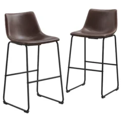 Set Of 2 Laslo Modern Upholstered Faux Leather Barstools - Saracina Home -Saracina Home Deals Store GUEST f3832c91 22cd 4a53 ae8b 5976ad6a7e26
