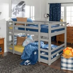 Twin Over Twin Indy Solid Wood Low Bunk Bed - Saracina Home -Saracina Home Deals Store GUEST f4a7cd82 6f05 4d13 9375 1d95fbdd13ee