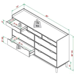 Mid-Century Modern Solid Wood 9 Drawer Horizontal Dresser - Saracina Home 18 Mid-Century Modern Solid Wood 9 Drawer Horizontal Dresser - Saracina Home -Saracina Home Deals Store GUEST f5f0f1ab b228 4bb6 8748 20f45ddb371e
