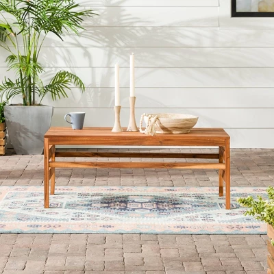 Outdoor Acacia Wood Slatted Coffee Table - Saracina Home 9 Outdoor Acacia Wood Slatted Coffee Table - Saracina Home - Image 9