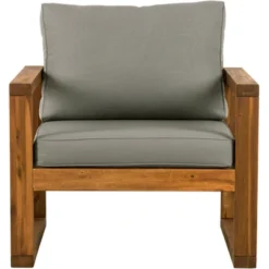 Galia 2pc Square Leg Acacia Wood Chair And Ottoman With Cushions - Brown - Saracina Home -Saracina Home Deals Store GUEST f862c995 9ccc 4778 bd23 a9d1f46b9f67