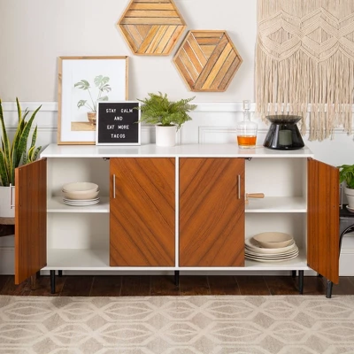 Angelo Modern Bookmatch 4 Door Sideboard - Saracina Home 16 Angelo Modern Bookmatch 4 Door Sideboard - Saracina Home - Image 16