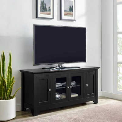 Closed Storage Wood TV Stand Console For TVs Up To 55" - Saracina Home 1 Closed Storage Wood TV Stand Console For TVs Up To 55" - Saracina Home