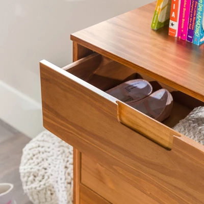 Mid-Century Modern Groove Wood 6 Drawer Dresser - Saracina Home 13 Mid-Century Modern Groove Wood 6 Drawer Dresser - Saracina Home - Image 13