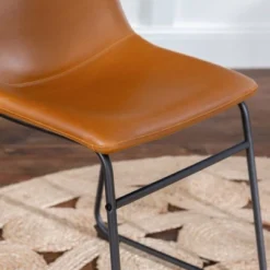 Set Of 2 Laslo Modern Upholstered Faux Leather Dining Chairs - Saracina Home -Saracina Home Deals Store GUEST fe245bc2 14e4 4821 9570 ac728abc73e4