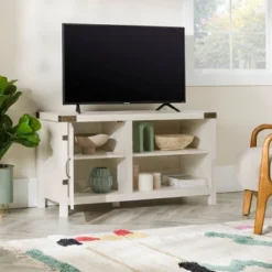 Clarabelle Rustic Industrial Barn Door TV Stand For TVs Up To 50" - Saracina Home -Saracina Home Deals Store GUEST fefe7c85 4072 43ed 8c91 9087761446d9